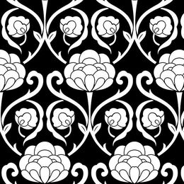 papel-de-parede-vintage-floral-preto-e-branco