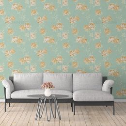 papel-de-parede-floral-turquesa-delicado