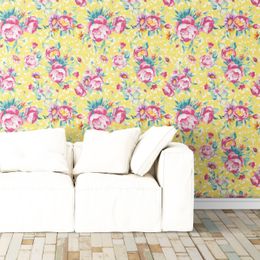 papel-de-parede-floral-colorido-em-rosas-mostarda